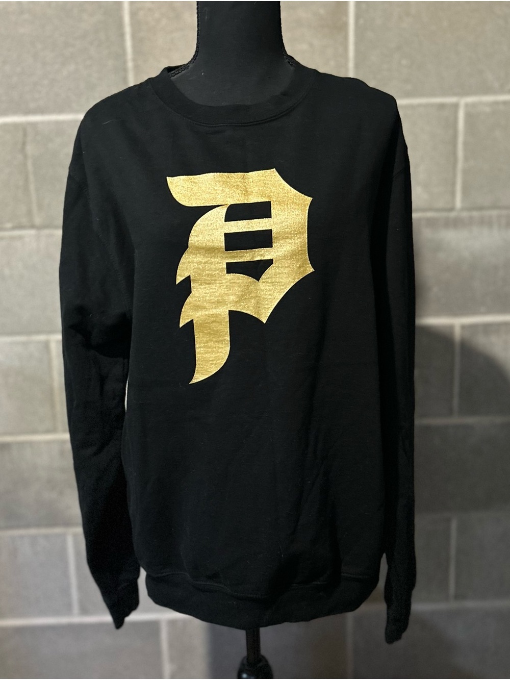 Primitive Black with the Gold “P” crewneck